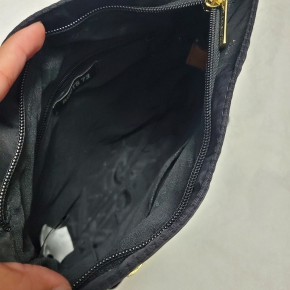 Black Gold Nylon Crossbody Shoulder Bag - Picture 7 of 11